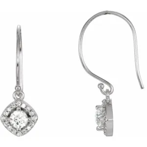14K White Gold 5/8 CTW Natural Diamond Earrings