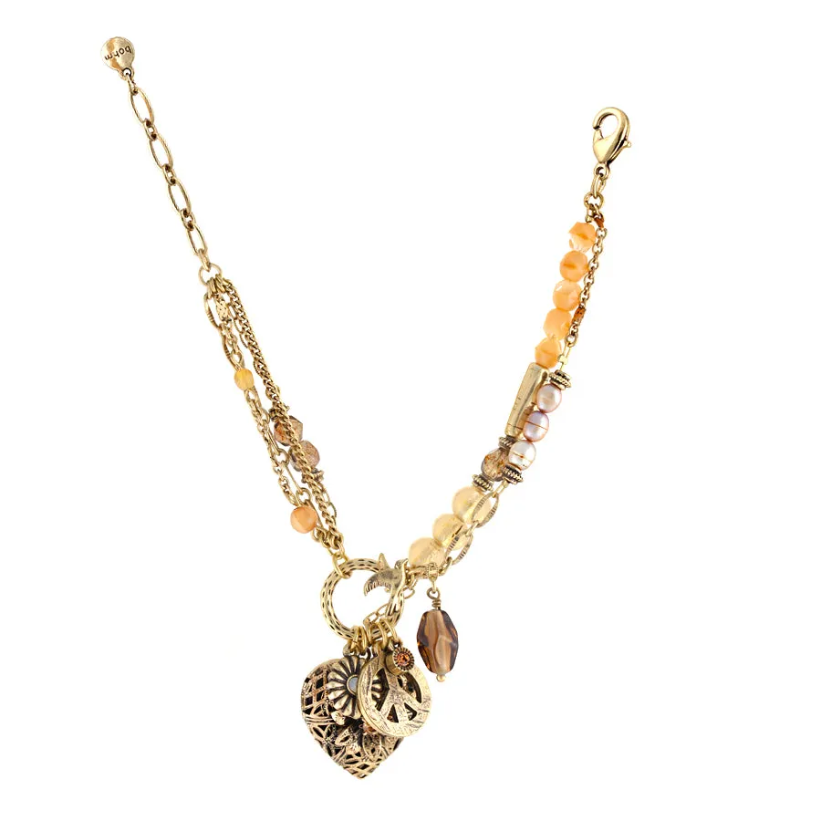 GOLD MIX CHARM  BRACELETS #215BR2201 (1A3)