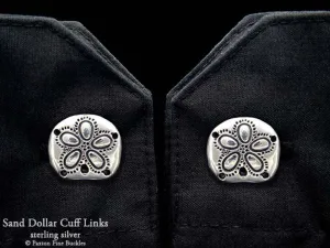 Sand Dollar Cuff Links Sterling Silver